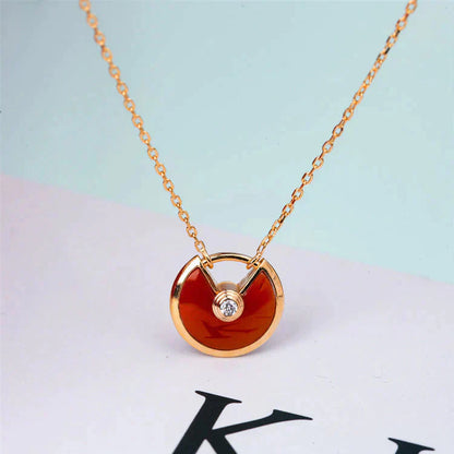 [Okajuri Jewelry]AMULETTE GOLD CARNELIAN ONYX NECKLACE
