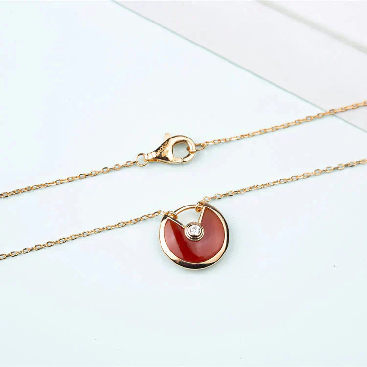 [Okajuri Jewelry]AMULETTE GOLD CARNELIAN ONYX NECKLACE