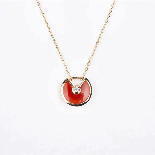 [Okajuri Jewelry]AMULETTE GOLD CARNELIAN ONYX NECKLACE