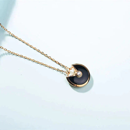 [Okajuri Jewelry]AMULETTE GOLD CARNELIAN ONYX NECKLACE