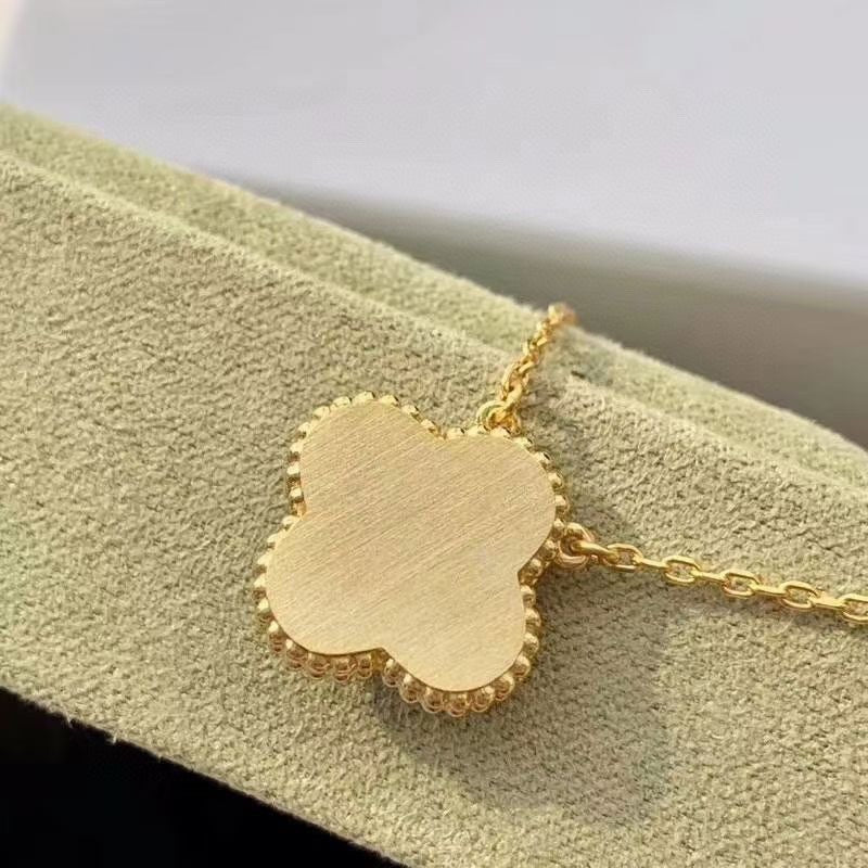 [Okajuri Jewelry]CLOVER 15MM DIAMOND TURQUOISE NECKLACE