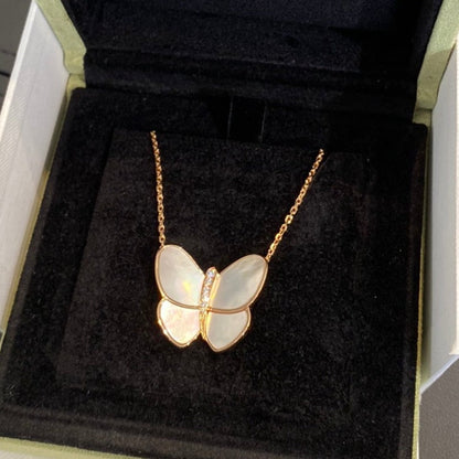 [Okajuri Jewelry]BUTTERFLY GOLD MOP DIAMOND NECKLACE