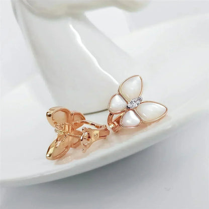 [Okajuri Jewelry]BUTTERFLY MOP DIAMOND EARRINGS