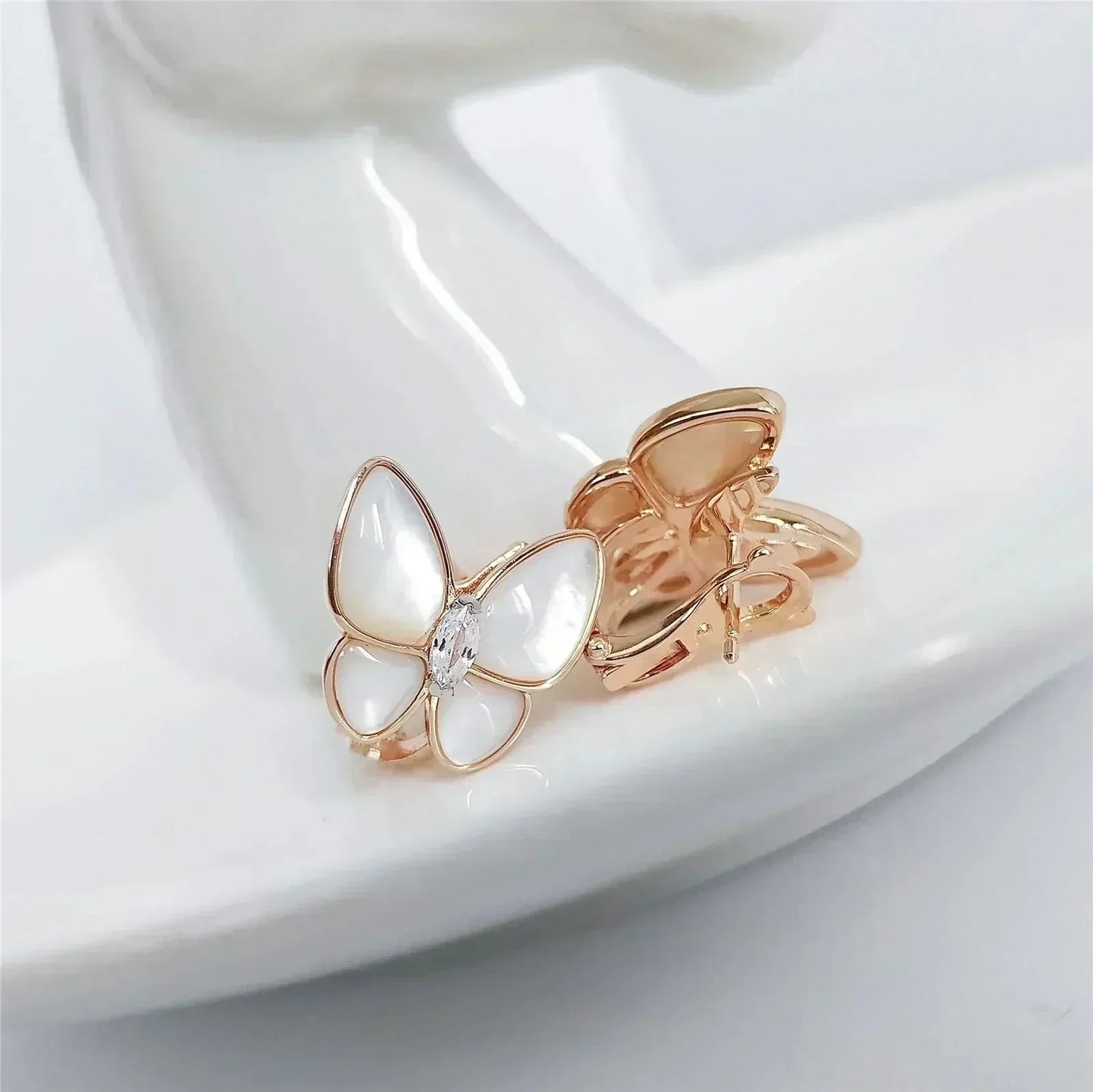 [Okajuri Jewelry]BUTTERFLY MOP DIAMOND EARRINGS