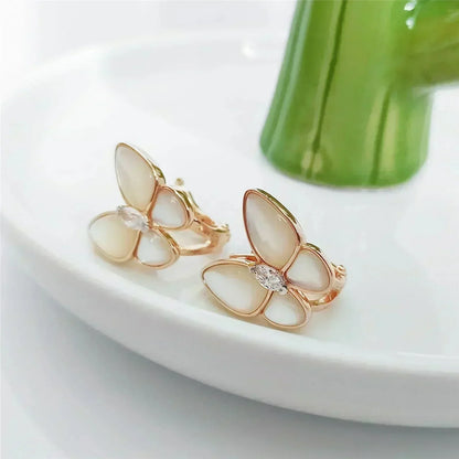 [Okajuri Jewelry]BUTTERFLY MOP DIAMOND EARRINGS
