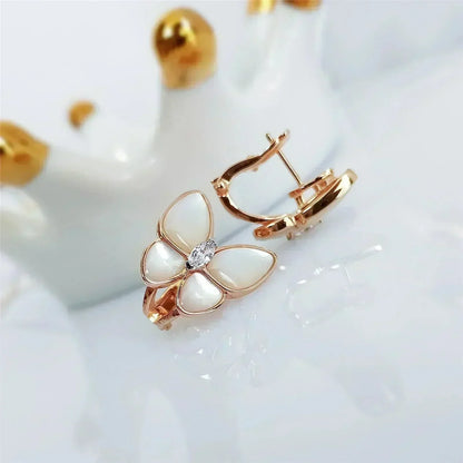 [Okajuri Jewelry]BUTTERFLY MOP DIAMOND EARRINGS