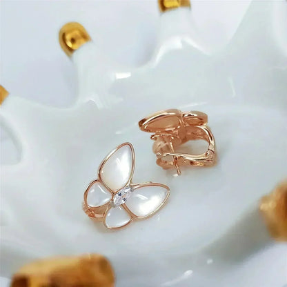 [Okajuri Jewelry]BUTTERFLY MOP DIAMOND EARRINGS