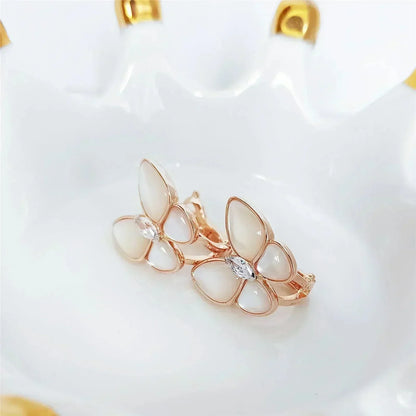 [Okajuri Jewelry]BUTTERFLY MOP DIAMOND EARRINGS