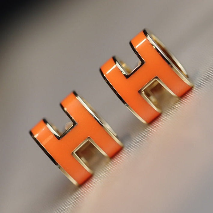 [Okajuri Jewelry]MINI POP H EARRINGS ORANGE