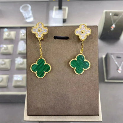[Okajuri Jewelry]CLOVER  2 MOTIFS  DIAMOND  EARRINGS (MULTIPLE CHOICESç´