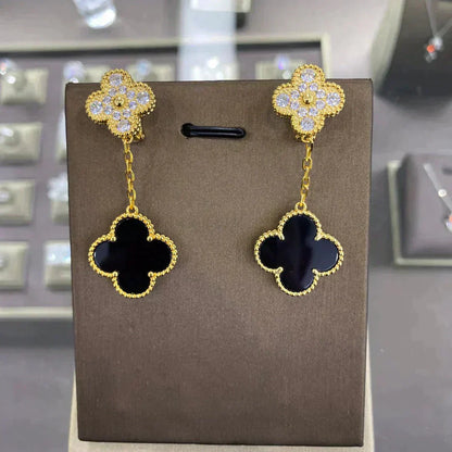 [Okajuri Jewelry]CLOVER  2 MOTIFS  DIAMOND  EARRINGS (MULTIPLE CHOICESç´