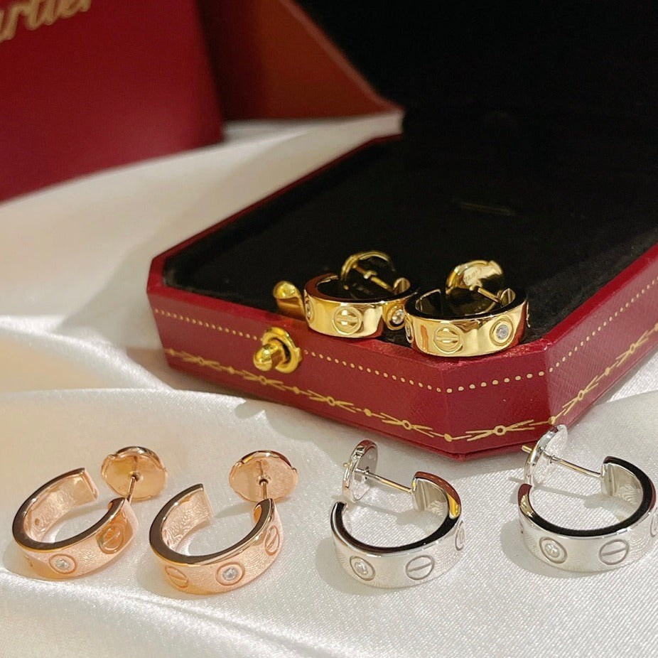 [Okajuri Jewelry] LOVE EARRINGS 5.7MM 2 DIAMONDS