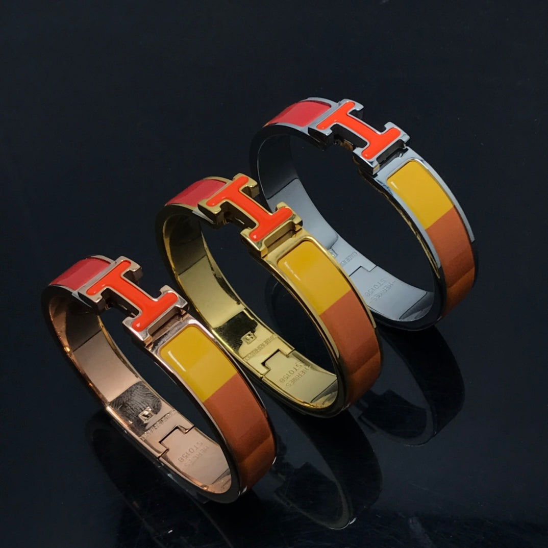 [Okajuri Jewelry]H BRACELET ORANGE RAINBOW CERAMIC