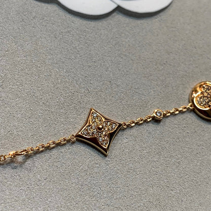 [Okajuri Jewelry]STAR AND SUN 4 MOTIFS GOLD DIAMONDS BRACELET