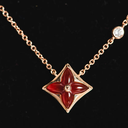 [Okajuri Jewelry]STAR NECKLACE PINK GOLD 1 DIAMOND