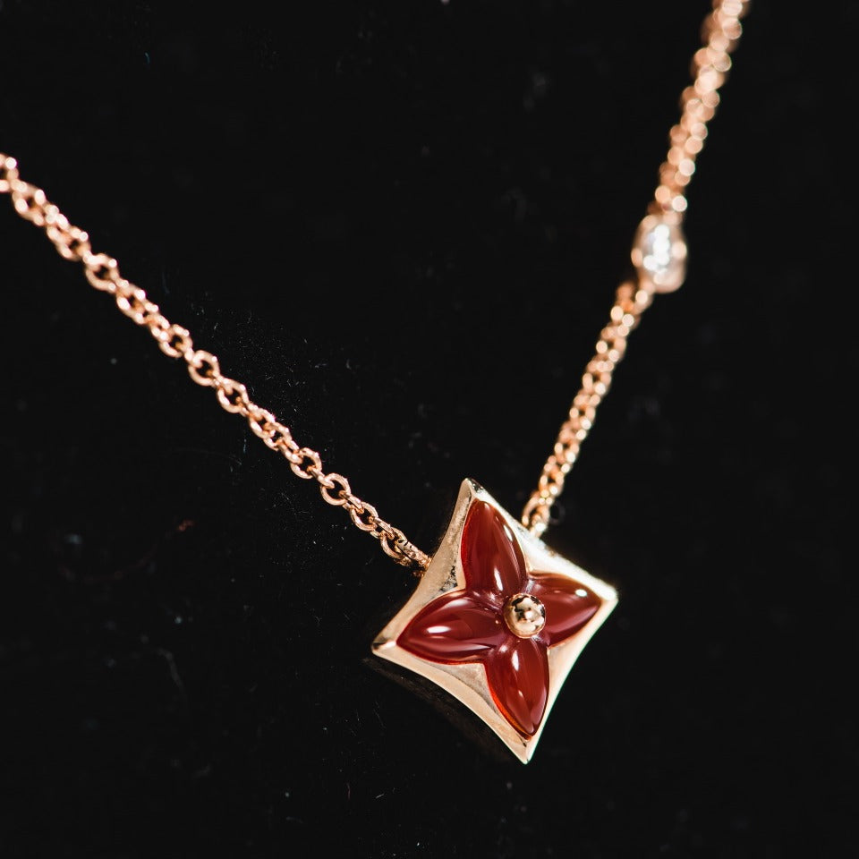 [Okajuri Jewelry]STAR NECKLACE PINK GOLD 1 DIAMOND