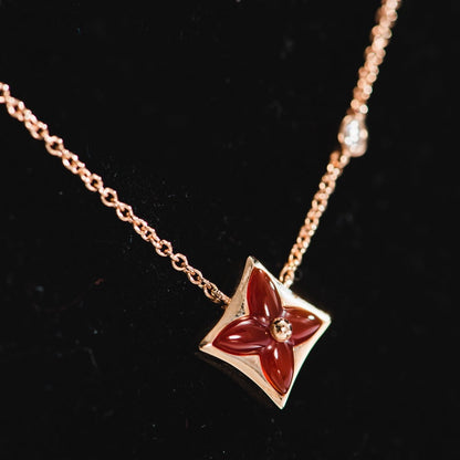 [Okajuri Jewelry]STAR NECKLACE PINK GOLD 1 DIAMOND