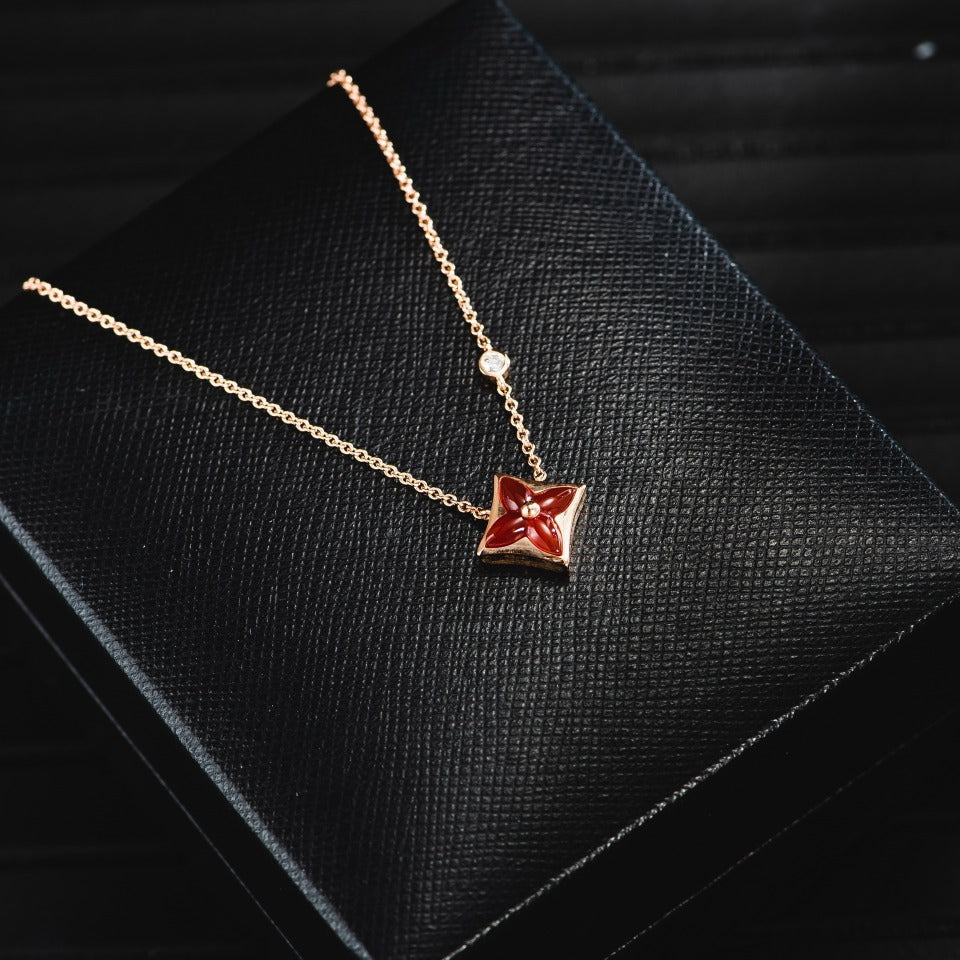 [Okajuri Jewelry]STAR NECKLACE PINK GOLD 1 DIAMOND