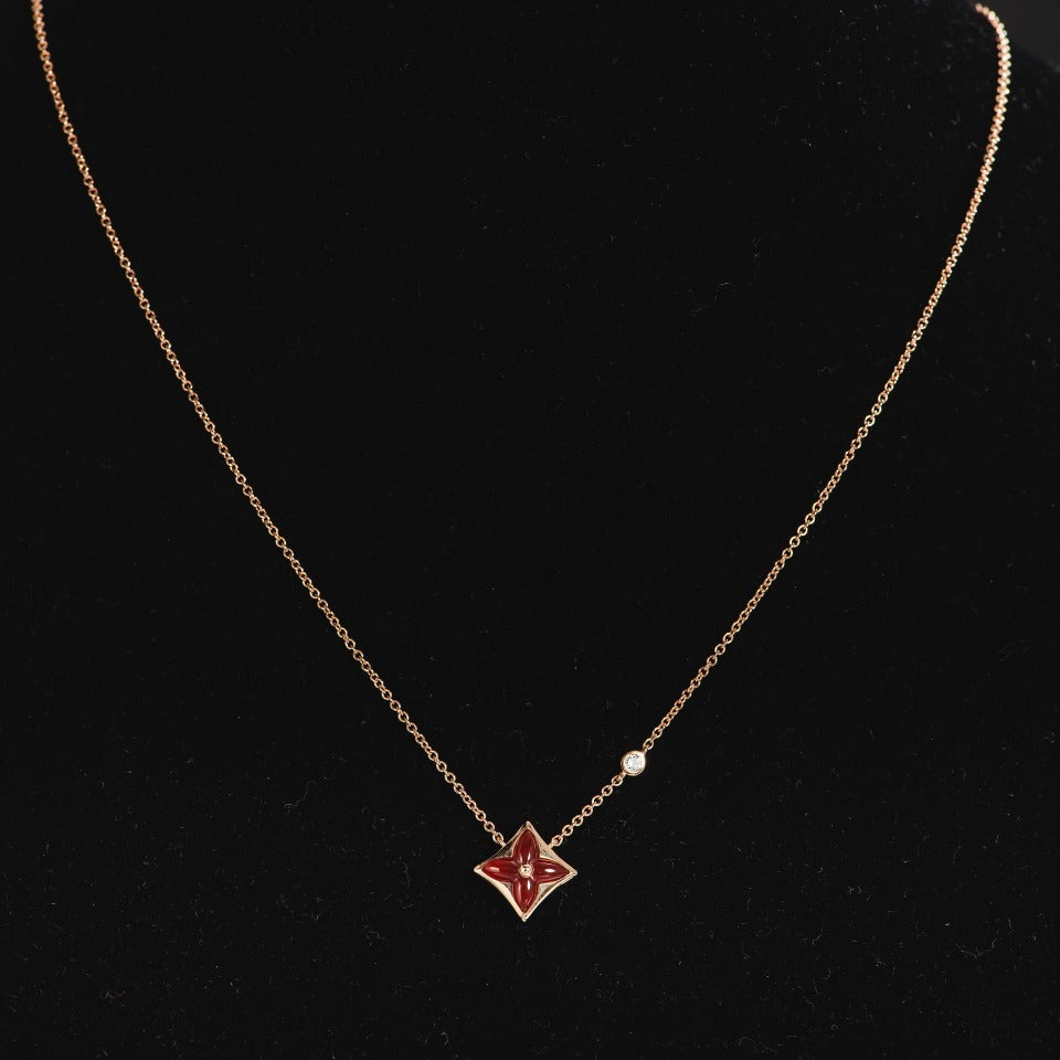 [Okajuri Jewelry]STAR NECKLACE PINK GOLD 1 DIAMOND