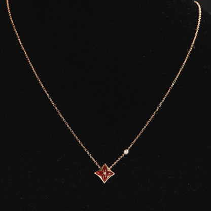 [Okajuri Jewelry]STAR NECKLACE PINK GOLD 1 DIAMOND