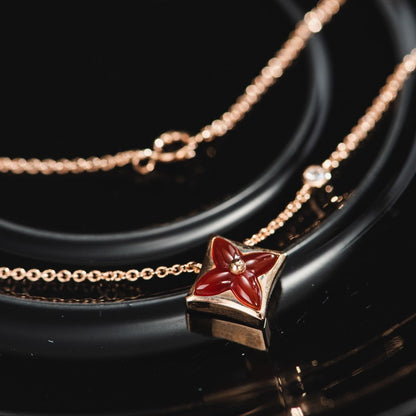 [Okajuri Jewelry]STAR NECKLACE PINK GOLD 1 DIAMOND