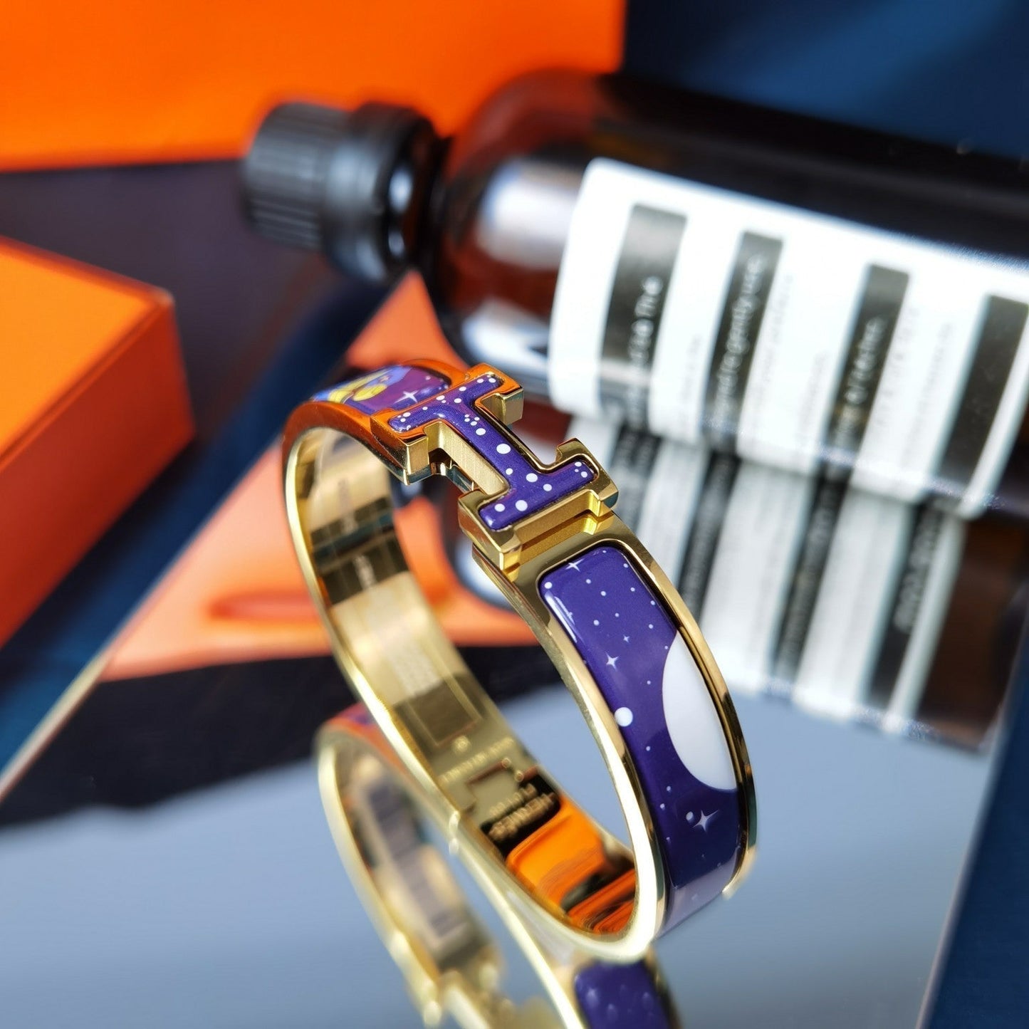 [Okajuri Jewelry]H STAR AND MOON BRACELET 12MM