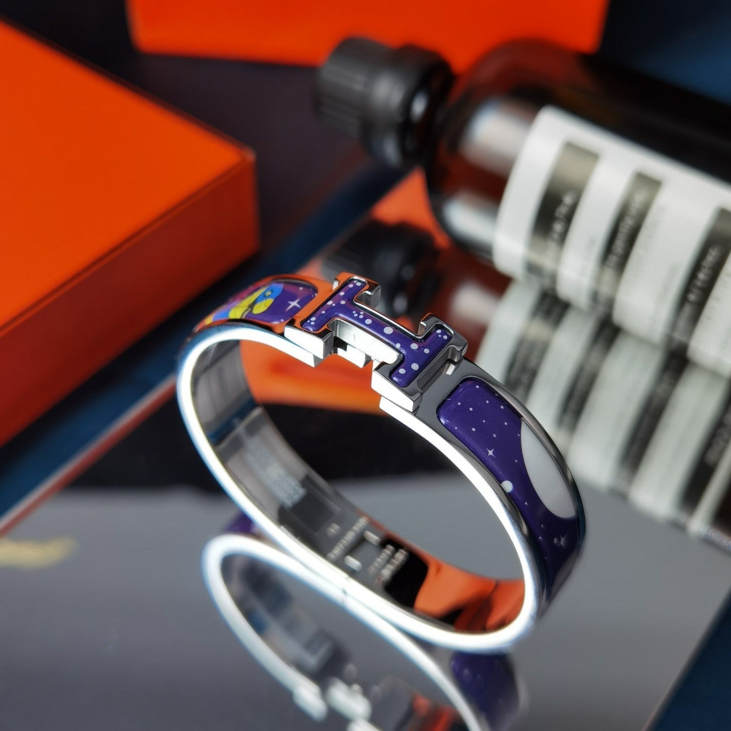 [Okajuri Jewelry]H STAR AND MOON BRACELET 12MM