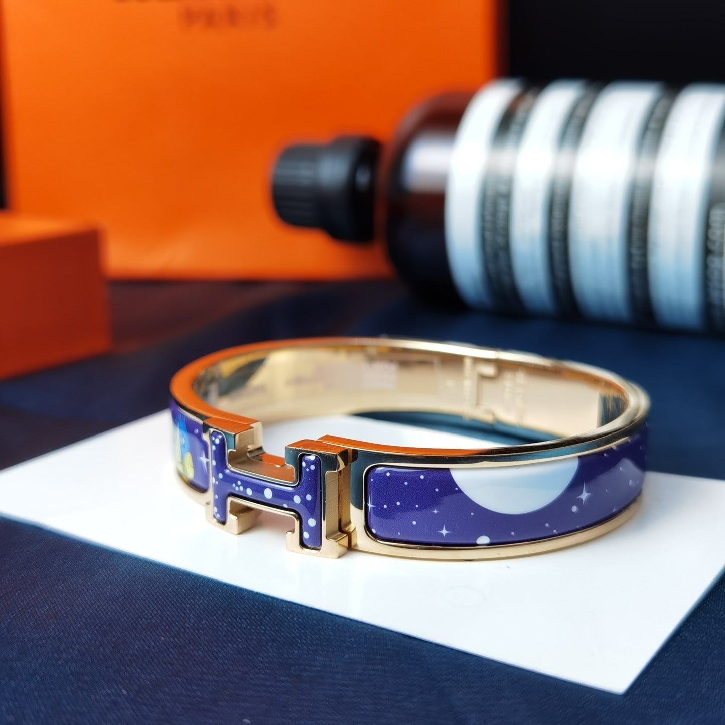 [Okajuri Jewelry]H STAR AND MOON BRACELET 12MM