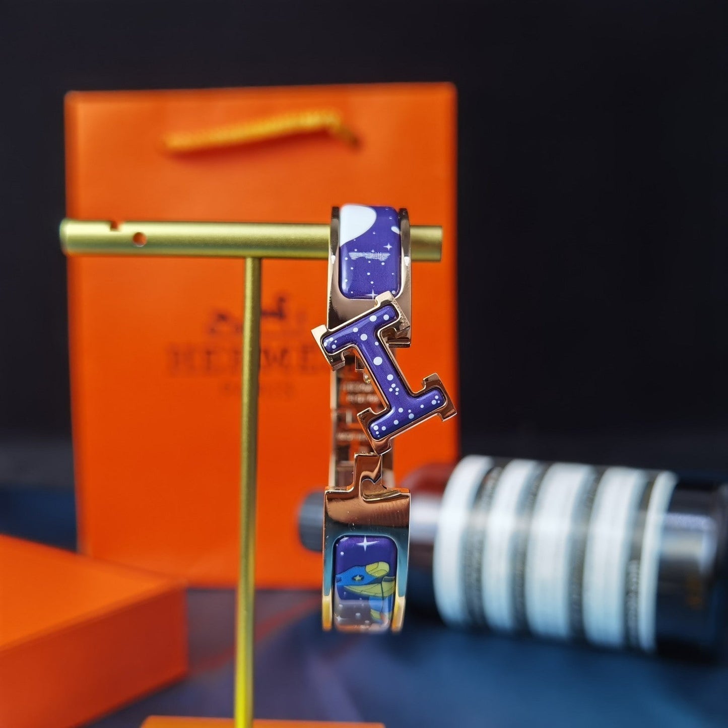 [Okajuri Jewelry]H STAR AND MOON BRACELET 12MM