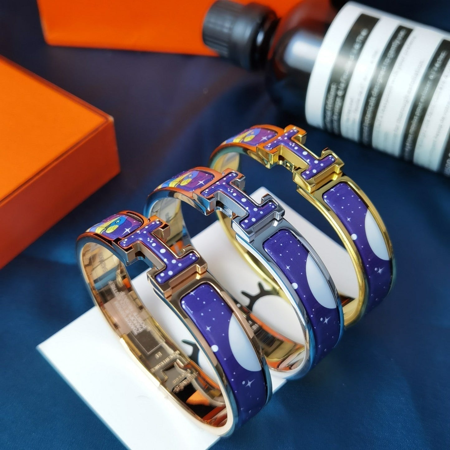 [Okajuri Jewelry]H STAR AND MOON BRACELET 12MM