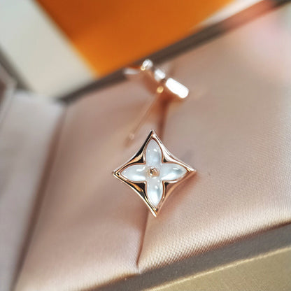 [Okajuri Jewelry]STAR MOP PINK GOLD EARRINGS