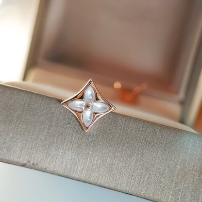 [Okajuri Jewelry]STAR MOP PINK GOLD EARRINGS