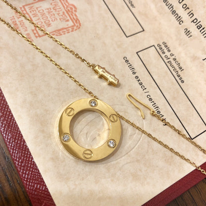 [Okajuri Jewelry]LOVE NECKLACE 16MM 3 DIAMONDS