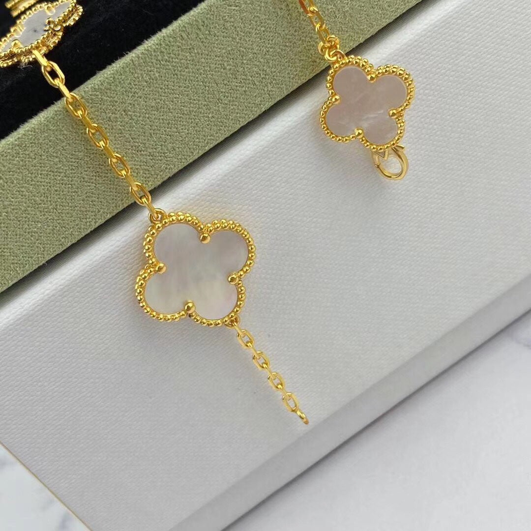 [Okajuri Jewelry]MAGIC CLOVER MOP GOLD BRACELET 5 MOTIFS