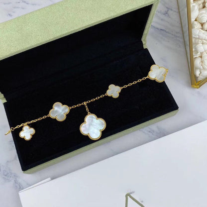 [Okajuri Jewelry]MAGIC CLOVER MOP GOLD BRACELET 5 MOTIFS