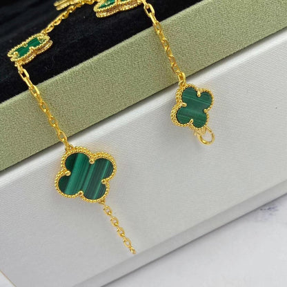 [Okajuri Jewelry]MAGIC CLOVER MALACHITE GOLD BRACELET 5 MOTIFS