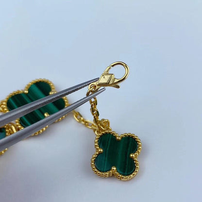 [Okajuri Jewelry]MAGIC CLOVER MALACHITE GOLD BRACELET 5 MOTIFS