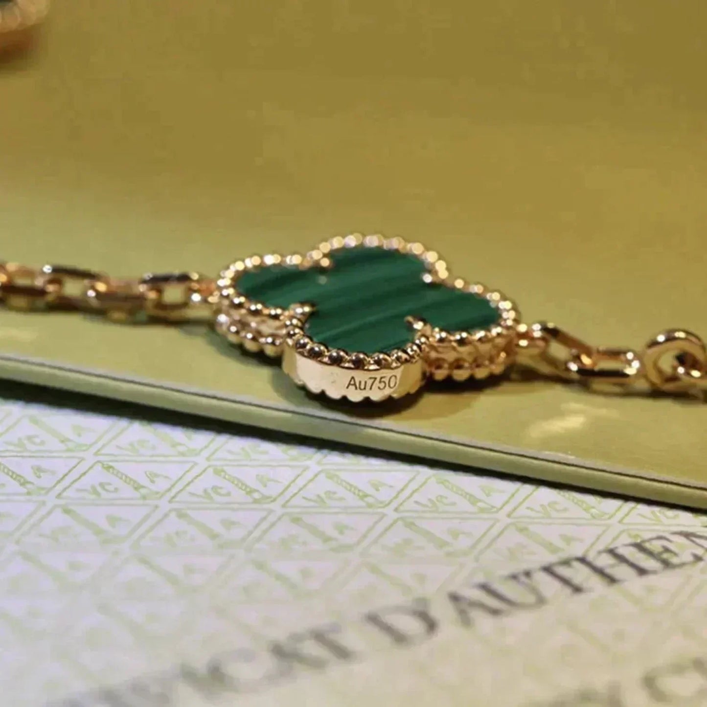 [Okajuri Jewelry]  CLOVER 5 MOTIF MALACHITE BRACELET COLLECTION