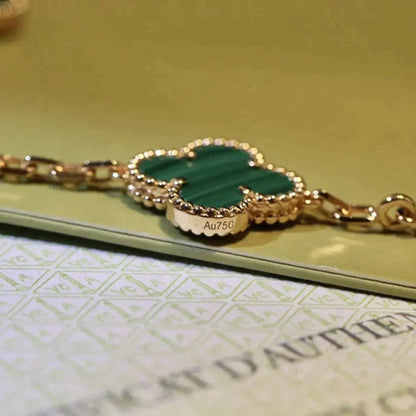 [Okajuri Jewelry]  CLOVER 5 MOTIF MALACHITE BRACELET COLLECTION