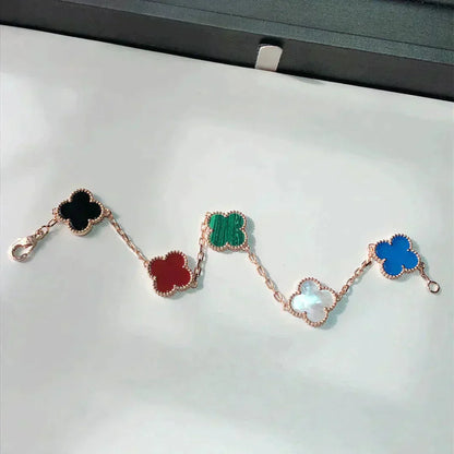 [Okajuri Jewelry]CLOVER 5 MOTIFS MULTICOLOR  BRACELET