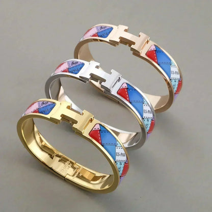 [Okajuri Jewelry]H BRACELET DOTTED BORDER 12MM