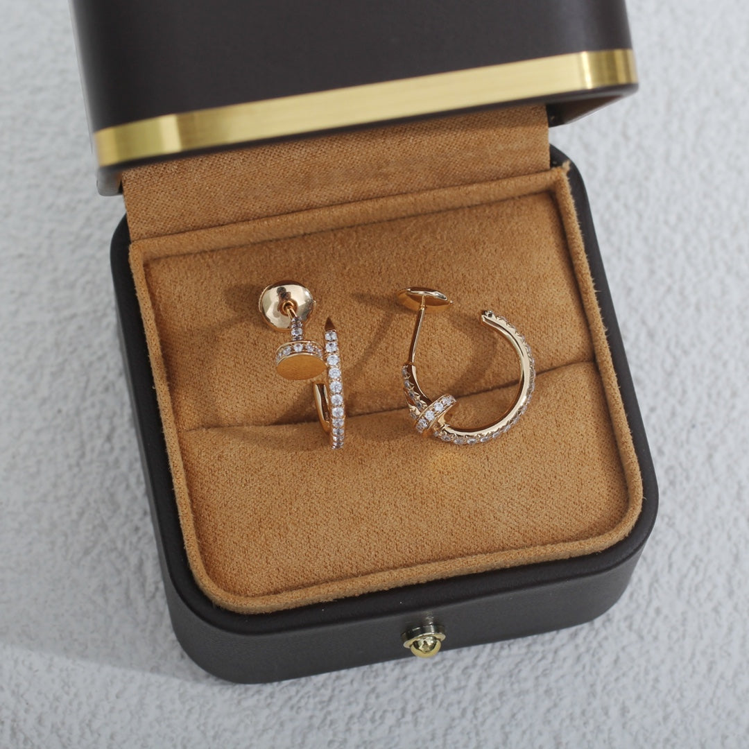 [Okajuri Jewelry]JUSTE EARRINGS 12.75MM PINK GOLD DIAMOND