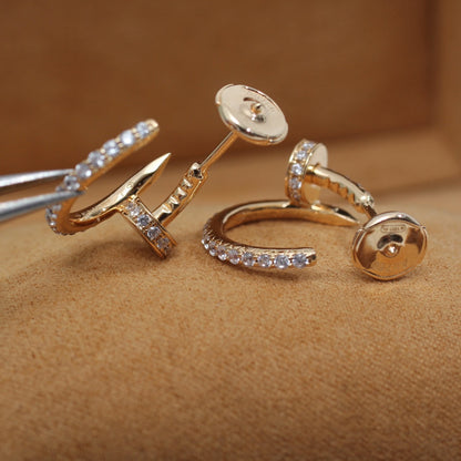 [Okajuri Jewelry]JUSTE EARRINGS 12.75MM PINK GOLD DIAMOND