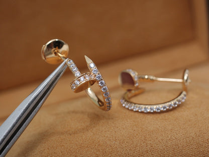 [Okajuri Jewelry]JUSTE EARRINGS 12.75MM PINK GOLD DIAMOND