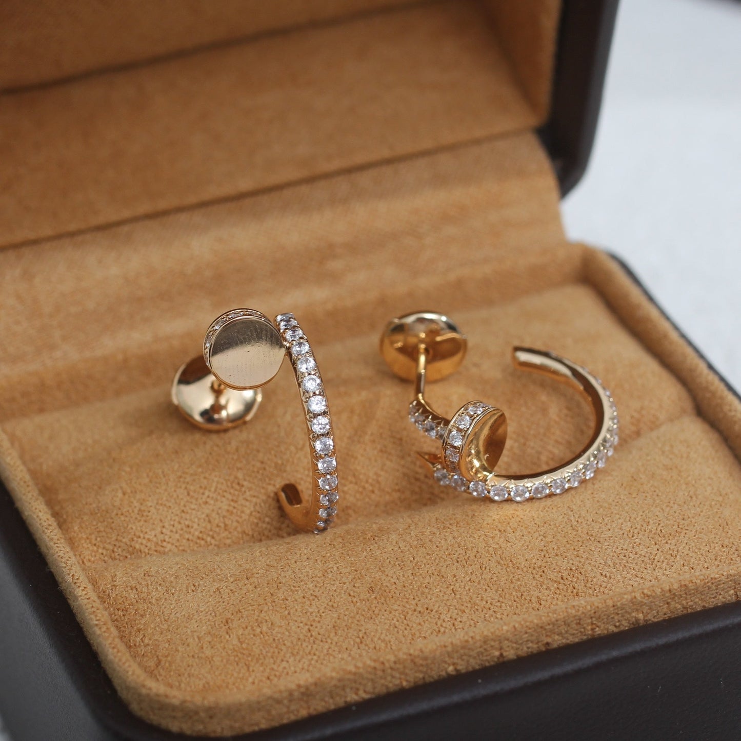 [Okajuri Jewelry]JUSTE EARRINGS 12.75MM PINK GOLD DIAMOND