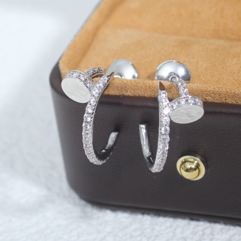 [Okajuri Jewelry]JUSTE EARRINGS 12.75MM SILVER DIAMOND