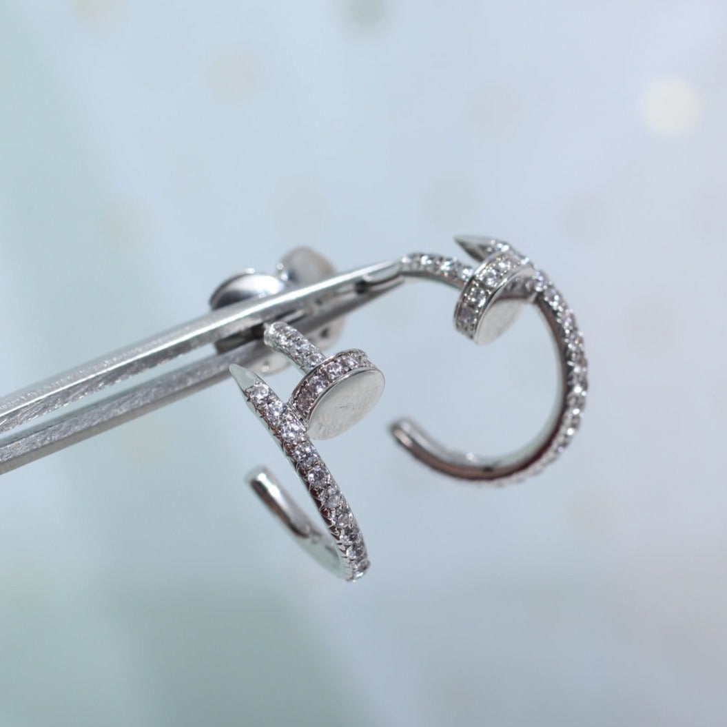 [Okajuri Jewelry]JUSTE EARRINGS 12.75MM SILVER DIAMOND