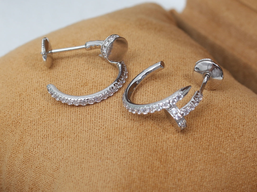 [Okajuri Jewelry]JUSTE EARRINGS 12.75MM SILVER DIAMOND