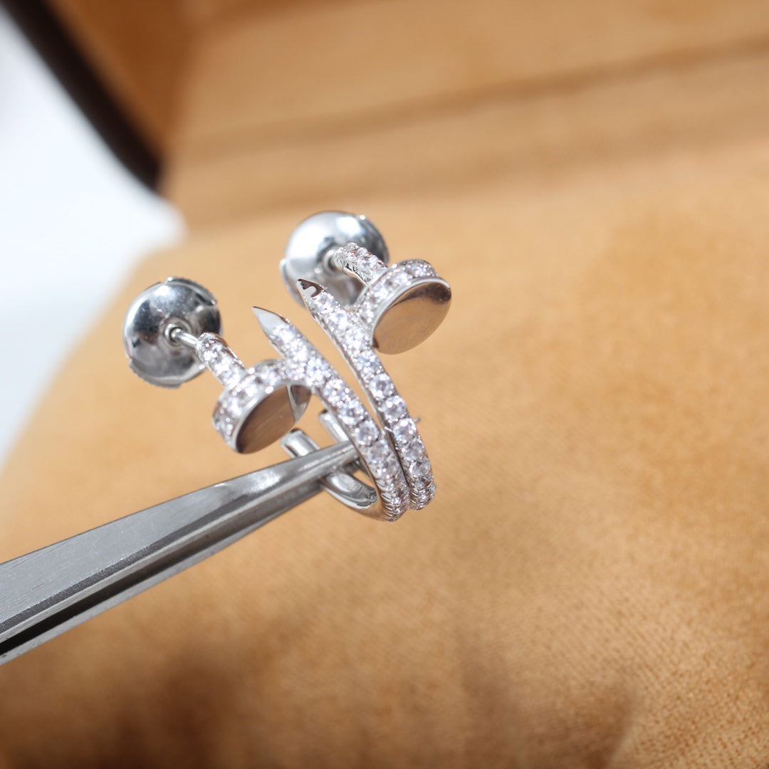 [Okajuri Jewelry]JUSTE EARRINGS 12.75MM SILVER DIAMOND