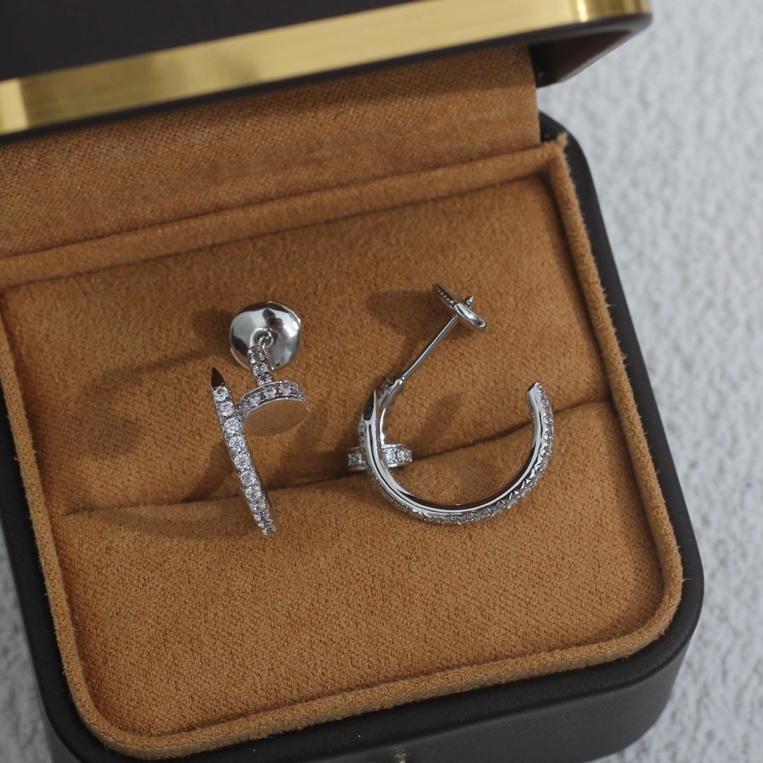 [Okajuri Jewelry]JUSTE EARRINGS 12.75MM SILVER DIAMOND